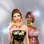 fashion makeover dress up game android application logo